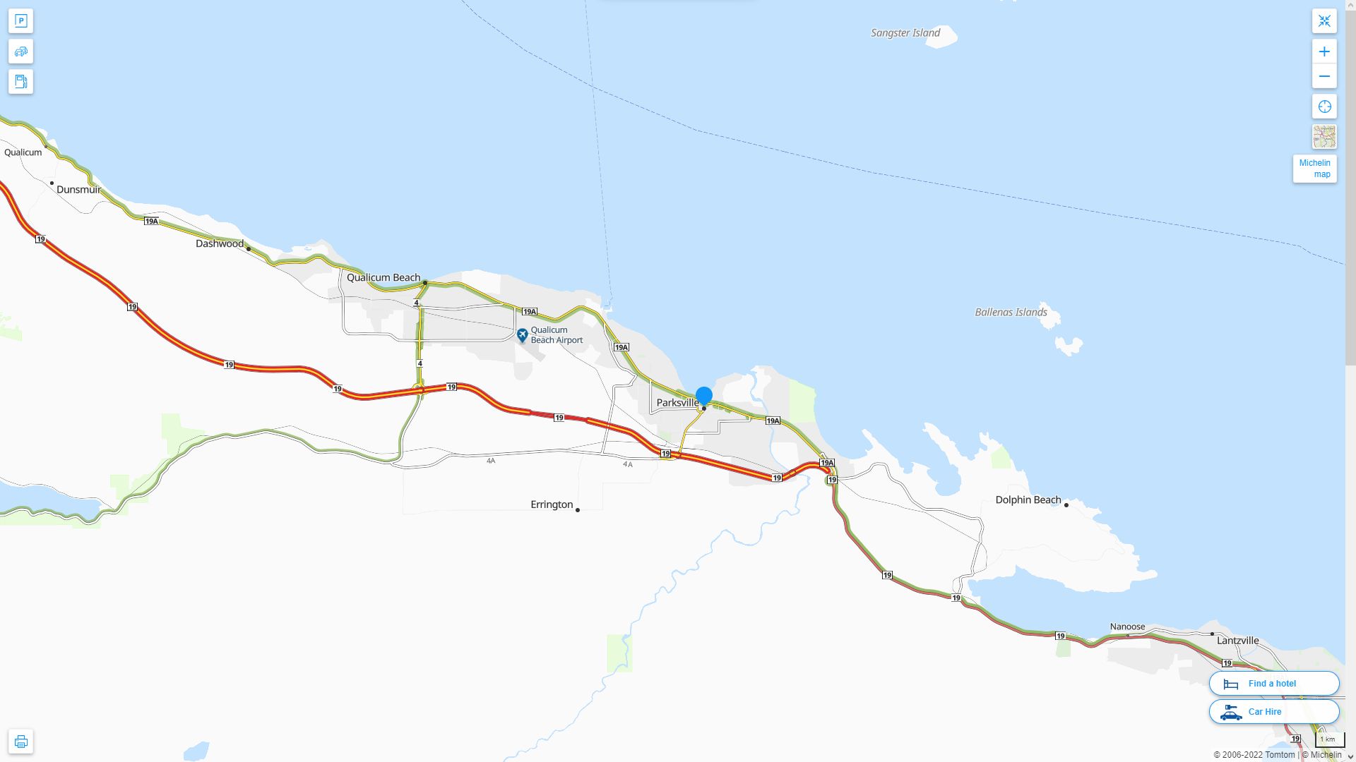 Parksville Highway and Road Map